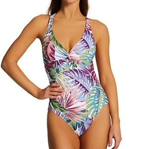 Bleu Rod Beattie It’s A Breeze Plunge Drape One Piece